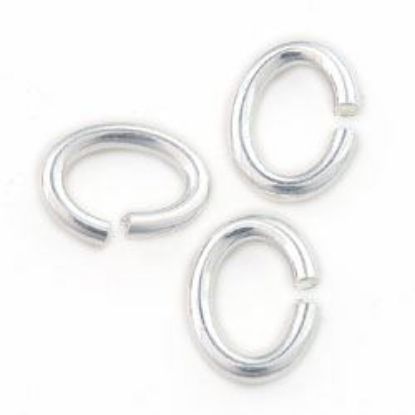 Picture of Sterling Silver Oval Jump Ring, Outer Diameter 5x7mm, 0.045"/17 Gauge Wire, Sold per pkg of 10