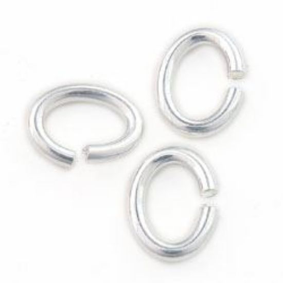 Picture of Sterling Silver Oval Jump Ring, Outer Diameter 5x7mm, 0.045"/17 Gauge Wire, Sold per pkg of 10
