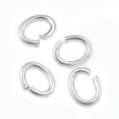 Picture of Sterling Silver Oval Jump Ring, Outer Diameter 4x5mm, 0.032"/20 Gauge, Sold per pkg of 10