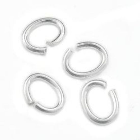 Picture of Sterling Silver Oval Jump Ring, Outer Diameter 4x5mm, 0.032"/20 Gauge, Sold per pkg of 10