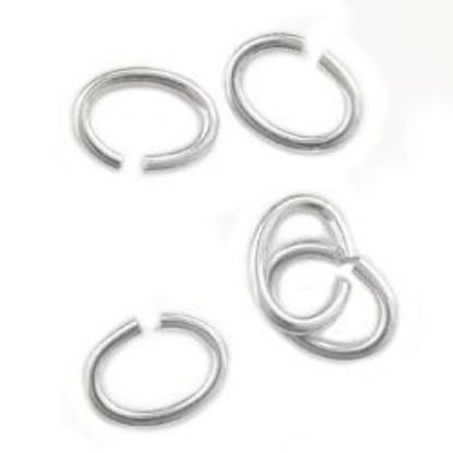 Picture of Sterling Silver Oval Jump Ring, Outer Diameter 3x4mm/0.025", 22 Gauge Wire, Sold per pkg of 10