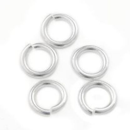 Picture of Sterling Silver Round Jump Ring, Outer Diameter 7mm, 0.045", 17 Gauge Wire, Sold per pkg of 10