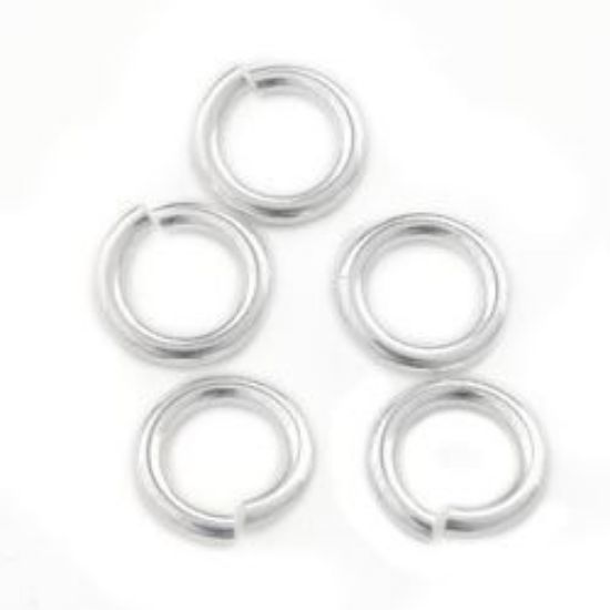 Picture of Sterling Silver Round Jump Ring, Outer Diameter 7mm, 0.045", 17 Gauge Wire, Sold per pkg of 10