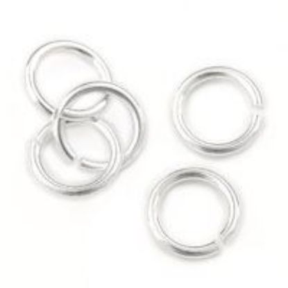 Picture of Sterling Silver Round Jump Ring, Outer Diameter 6mm, 0.032", 20 Gauge Wire, Sold per pkg of 10