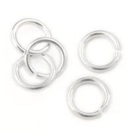 Picture of Sterling Silver Round Jump Ring, Outer Diameter 6mm, 0.032", 20 Gauge Wire, Sold per pkg of 10