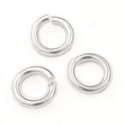 Picture of Sterling Silver Round Jump Ring, Outer Diameter 5mm, 0.04", 18 Gauge Wire, Sold per pkg of 10