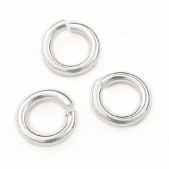 Picture of Sterling Silver Round Jump Ring, Outer Diameter 5mm, 0.04", 18 Gauge Wire, Sold per pkg of 10