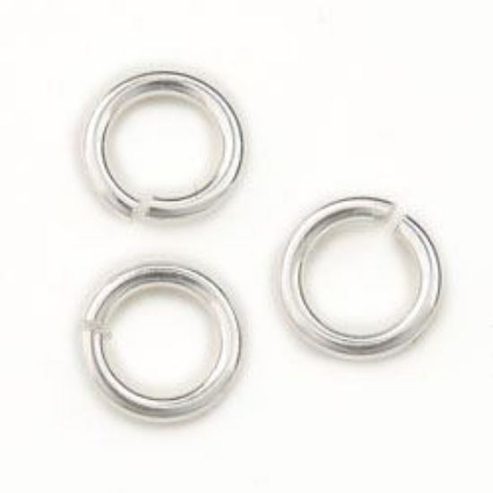 Picture of Sterling Silver Round Jump Ring, Outer Diameter 4.5mm, 0.032", 21 Gauge Wire, Sold per pkg of 10