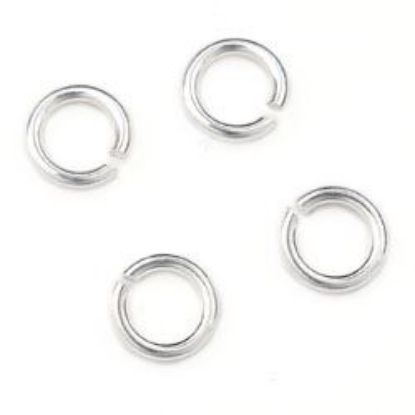 Picture of Sterling Silver Round Jump Rings, Outer Diameter 4mm, 0.025", 22 Gauge Wire, , Sold per pkg of 10