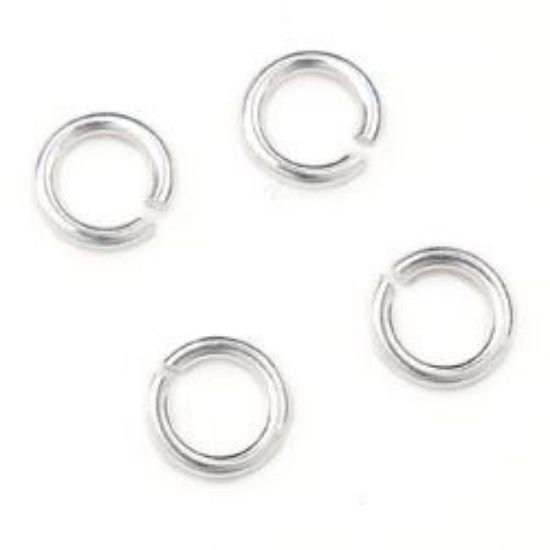 Picture of Sterling Silver Round Jump Rings, Outer Diameter 4mm, 0.025", 22 Gauge Wire, , Sold per pkg of 10