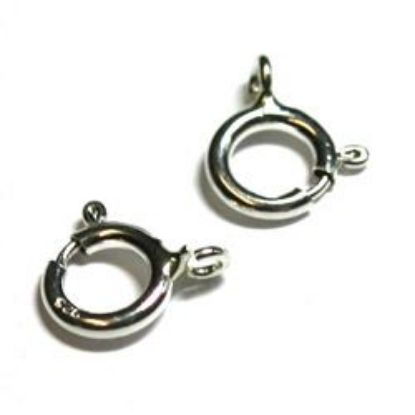 Picture of Sterling Silver Open Spring Rings 7mm Outer Diameter<br />10 Spring Rings