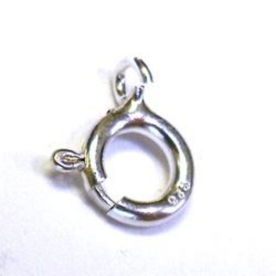 Picture of Sterling Silver Open Spring Rings 5mm Outer Diameter<br />10 Spring Rings