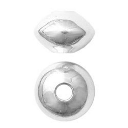 Picture of Sterling Silver Plain Rondelle Beads 4x4.6mm Flat .04 Inch Hole<br />10 Beads