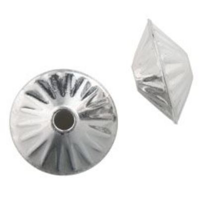Picture of Sterling Silver Corrugated Dome Seam Beads 10mm<br />10 Beads