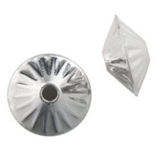 Picture of Sterling Silver Corrugated Dome Seam Beads 10mm<br />10 Beads