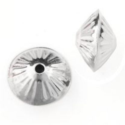 Picture of Sterling Silver Corrugated Dome Seam Beads 12mm<br />10 Beads