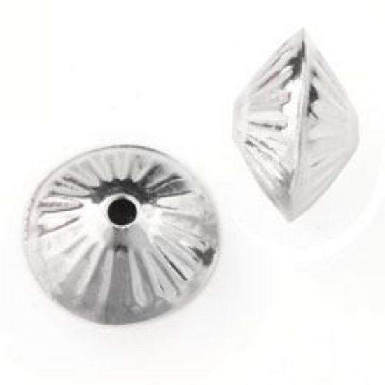 Picture of Sterling Silver Corrugated Dome Seam Beads 12mm<br />10 Beads