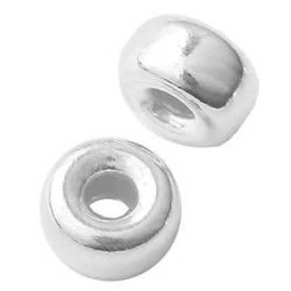 Picture of Sterling Silver Plain Flat Beads 4mm, I.D. 0.064", 10 Beads