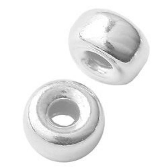 Picture of Sterling Silver Plain Flat Beads 4mm, I.D. 0.064", 10 Beads