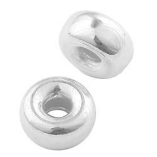 Picture of Sterling Silver Plain Flat Beads 6mm, I.D. 0.070", 10 Beads