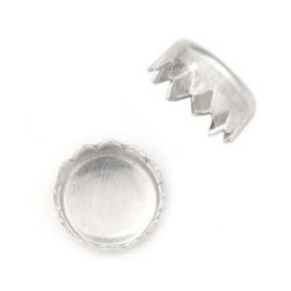 Picture of Sterling Silver Round Serrated Bezel Cup 4mm<br />10 Bezel Cups