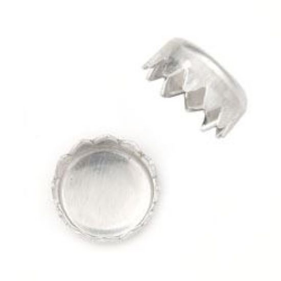 Picture of Sterling Silver Round Serrated Bezel Cup 4mm<br />10 Bezel Cups