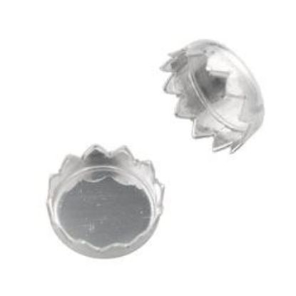 Picture of Sterling Silver Round Serrated Bezel Cups 6mm<br />10 Bezel Cups