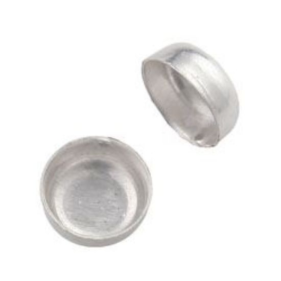 Picture of Sterling Silver Round Plain Bezel Cups 4mm<br />10 Bezel Cups