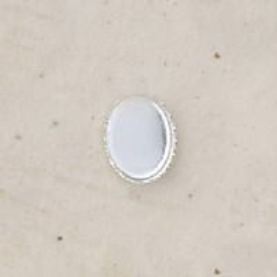 Picture of Sterling Silver Oval Serrated Bezel Cups 6x8mm<br />10 Bezel Cups