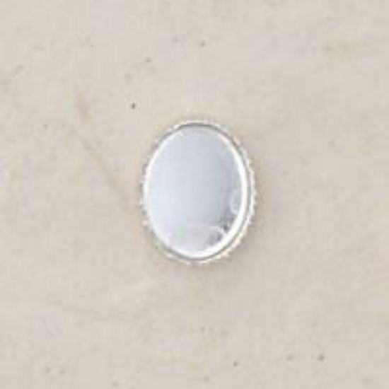 Picture of Sterling Silver Oval Serrated Bezel Cups 7x9mm<br />10 Bezel Cups