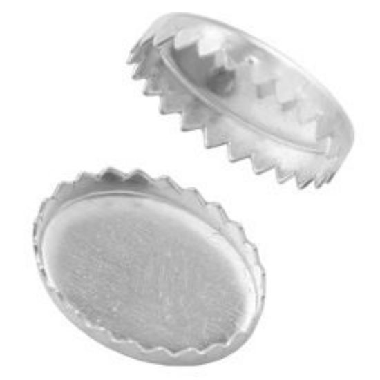 Picture of Sterling Silver Oval Serrated Bezel Cup 10mm x 14mm