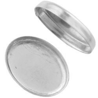Picture of Sterling Silver Oval Plain Bezel Cup 10x14mm