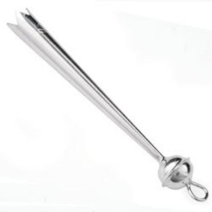 Picture of Sterling Silver Bolo Tip With Loop Long 8mm #2L. Fits: 4 & 6 Ply Cords