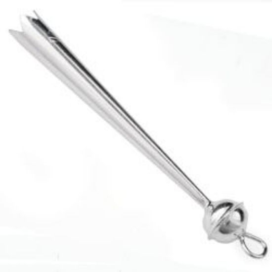 Picture of Sterling Silver Bolo Tip With Loop Long 8mm #2L. Fits: 4 & 6 Ply Cords