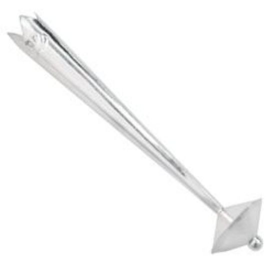 Picture of Sterling Silver Plain Bolo Tip Long 12mm #3. Fits: 4 & 6 Ply Cords