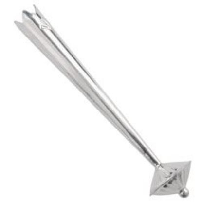 Picture of Sterling Silver Long 12mm Corrugated Bolo Tip #4. Fits: 4 & 6 Ply Cords