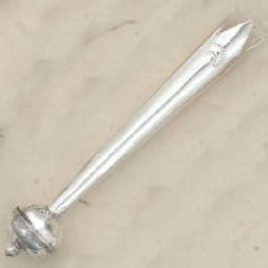 Picture of Sterling Silver Large Stamped Bolo Tip with 12mm Stamped Bead #9. Fits: 8 Ply Cords