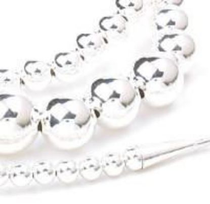 Picture of Beading Kit: Sterling Silver Graduated Seamless Bead Necklace, 24" Length