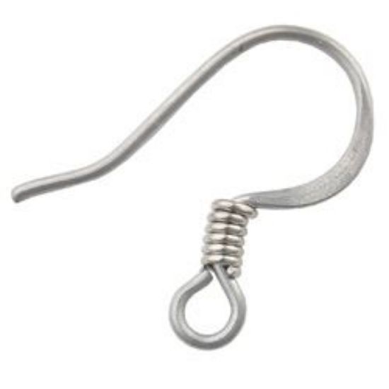 Picture of Surgical Steel Flat French Coil Ear Wire 4mm<br>10 Pair