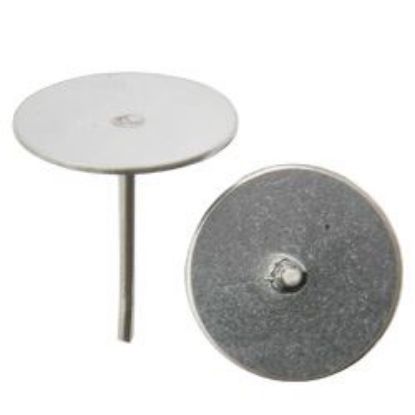 Picture of Surgical Steel Flat Ear Pad Post 10mm, 10 Pairs