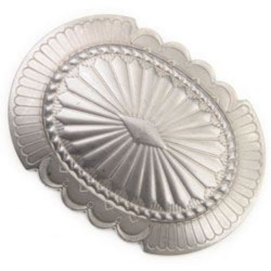 Picture of Nickel Silver Oval Concho 20 Gauge 57x77mm
