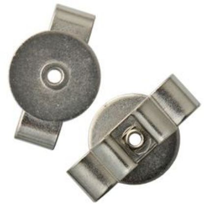 Picture of Nickel Plated Round Bolo Backs 1/2", Sold per pkg of 5