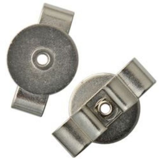 Picture of Nickel Plated Round Bolo Backs 1/2", Sold per pkg of 5