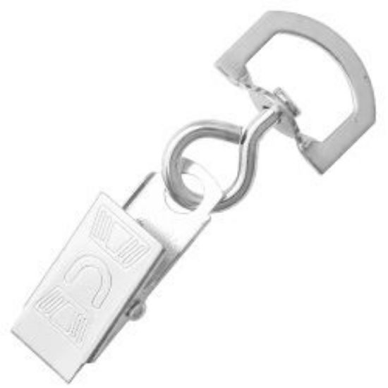 Picture of Nickel Silver Badge Clips with Swivel, Sold per Pkg of 10