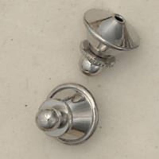 Picture of Nickel Plated Tie Tack Clutches<br />10 Clutches