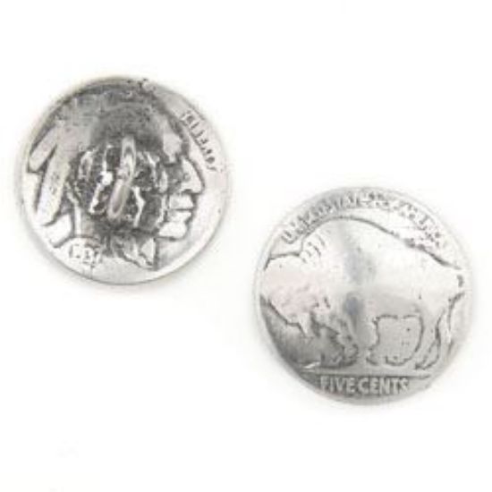 Picture of Base Metal Cast Buffalo Head Nickel Coin, 21mm