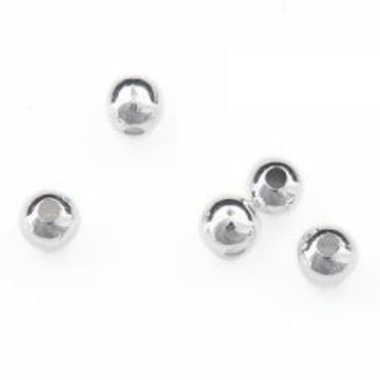 Picture of Silver Plated Plain Beads 2mm 0.032" Hole<br />500 Beads