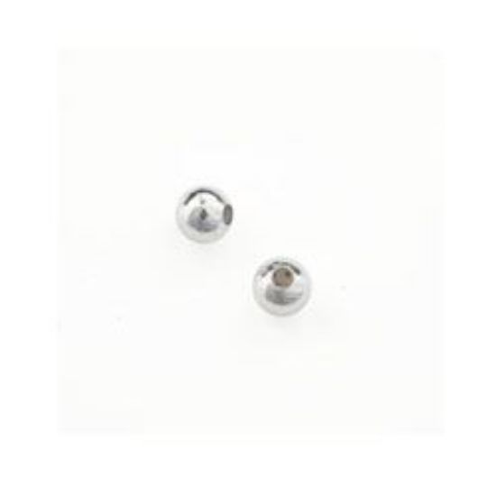 Picture of Silver Plated Plain Beads 3mm 0.04" Hole<br />400 Beads