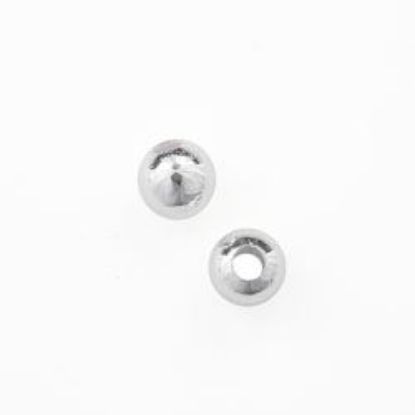 Picture of Silver Plated Plain Beads 5mm 0.051" Hole<br />300 Beads