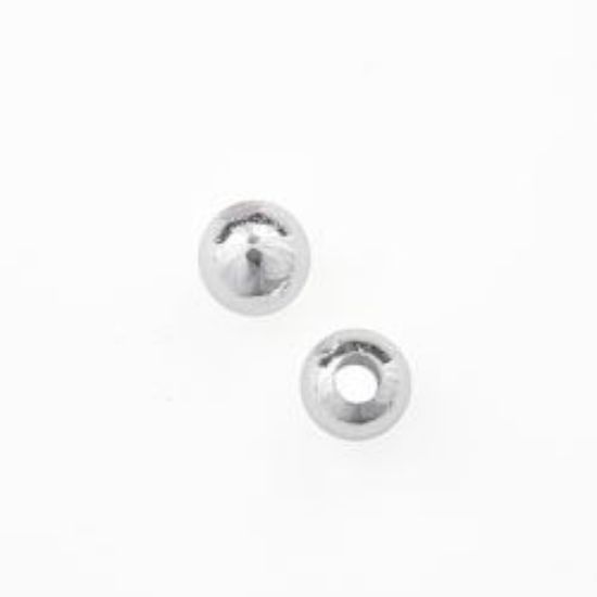 Picture of Silver Plated Plain Beads 5mm 0.051" Hole<br />300 Beads